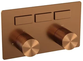 BRAUER Copper Carving - 3 functies - inbouwthermostaat - drukknoppen - in/afbouwdelen - koper geborsteld PVD 5-GK-158