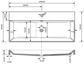 Fontana Milo badmeubel 100cm ribbelfront mat zwart met zwarte wastafel 0 kraangaten