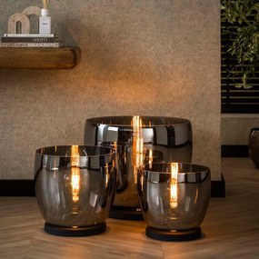 Lage Vloerlamp Grijs Rookglas 33 Cm