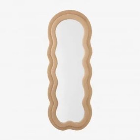 Onregelmatige Wandspiegel 60x160 Cm Bekleed Evelyn Chenille Oranje – Perzik - Sklum