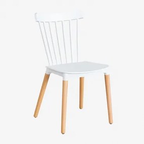 Set Van 2 Eetkamerstoelen In Beukenhout En Polypropyleen Royal Wit - Sklum