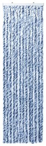 vidaXL Vliegengordijn 56x200 cm chenille blauw en wit