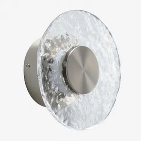 Lorenzo Led Wandlamp Ø20 Cm Van Glas En Ijzer Geborsteld Grijs - Sklum