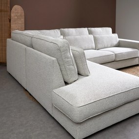 Hoekbank Met Dubbele Rugkussens Beige L