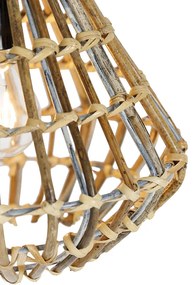 Hanglamp bamboe met wit rond 3-lichts - Canna Diamond Landelijk E27 Binnenverlichting Lamp