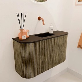 Mondiaz Joya 75cm toiletmeubel ronding links/rechts dusk met wastafel faye midden zonder kraangat urban