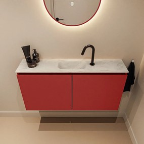 Mondiaz Ture DLux toiletmeubel 100cm fire met wastafel opalo midden met kraangat
