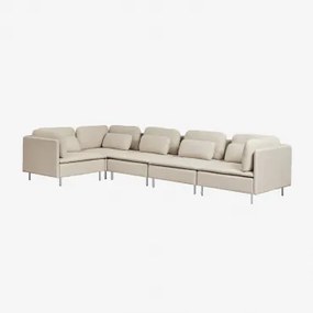 Oriol 5-delige Modulaire Hoekbank Stof Crème Beige - Sklum