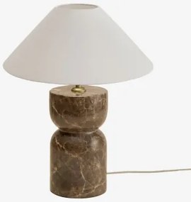 Diniz Tafellamp Van Natuursteen Bruin Emperador Marmer & Wit Mat Ø35 Cm - ?15 Cm Graciela - Sklum