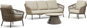 Stoel en Bank Loungeset 5 personen Rope Zand/Beige  Coco Viento/Cayora