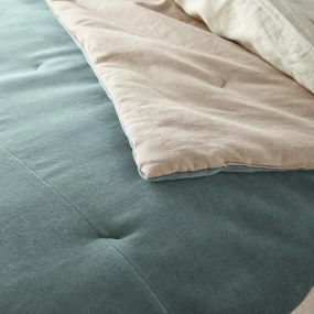 Gematelasseerd dekbed in effen fluwelen katoenen linnen, Velvet