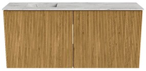 Mondiaz Joya DLux 90cm toiletmeubel oak met wastafel faye links 1 kraangat glace
