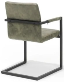 Eetkamerstoel - Apollo II - stof Bull lederlook moss