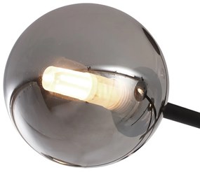 Moderne plafondlamp zwart met smoke glas 6-lichts - Ryan Modern G9 bol / globe / rond Binnenverlichting Lamp