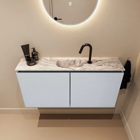 Mondiaz Ture DLux toiletmeubel 100cm clay met wastafel glace midden met kraangat