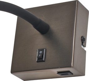 Set van 2 moderne wandlamp gunmetal met USB-C - Gosna