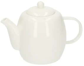 Theepot, organisch, porselein, wit, 1,2 liter