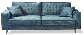 Rivièra Maison - Kendall Sofa 3,5 Seater, velvet, petrol - Kleur: blauw