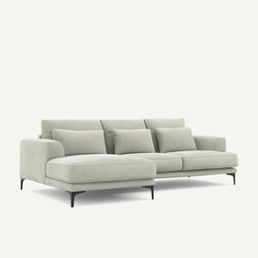 Rechtse hoekbank in stonewashed fluweel, Marsile