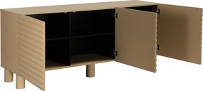 Dressoir Met Grote Ribbels Zandkleur 180 Cm - 180x40x75cm.