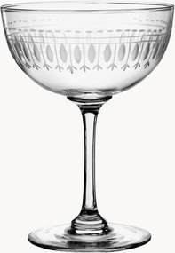 Mondgeblazen kristallen champagneglazen Ovals, 4-delig