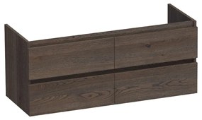 Sanituba Black Oak Solution onderkast voor dubbele wastafel met vier lades 120cm