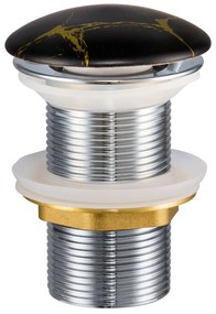 Comad afvoerplug met clicksysteem zwart/goud marmer