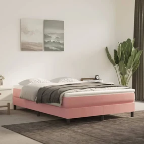 vidaXL Boxspringframe fluweel roze 140x200 cm