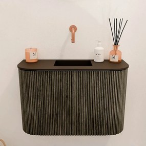 Mondiaz Joya 65cm toiletmeubel ronding links/rechts shadow met wastafel faye midden zonder kraangat urban