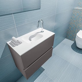 Mondiaz Ada 60cm toiletmeubel dark grey met wastafel talc midden 1 kraangat