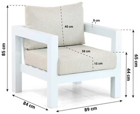 Tuinstoel Aluminium Wit Lifestyle Garden Furniture Luca