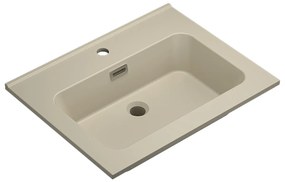 Differnz Elin wastafel mineraalmarmer 60cm met kraangat taupe mat