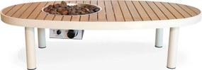 Happy Cocooning Riviera vuurtafel ovaal 140x74xH34 cm Oyster Beige