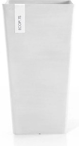 Ecopots bloempot Rotterdam Mid High 56 - Vierkant - Pure White - 31 x H56,5 cm