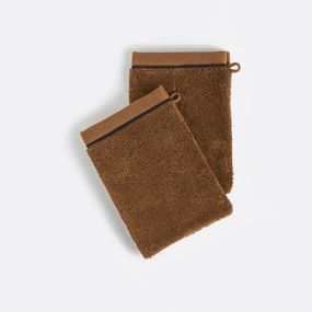 Set van 2 washandjes in gekamd katoen 675 gr/m², Victor