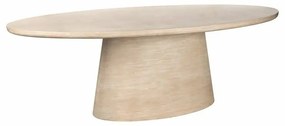 Richmond Interiors Fictus Ovale Eettafel Travertin Beige - 240 X 120cm.