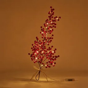 Phanya 60cm Traanvormige Kerstkrans Met Lichtjes Rood - Sklum