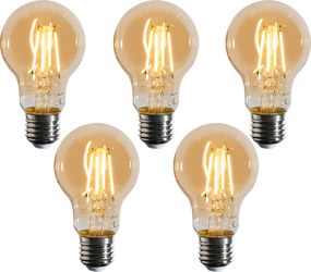 Set van 5 E27 dimbare LED lampen A60 goud 4W 420 lm 2200K