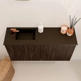 Mondiaz Joya 80cm toiletmeubel walnut met wastafel faye links 1 kraangat urban