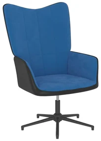 vidaXL Relaxstoel fluweel en PVC blauw