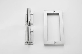 Saniclear Modern scharnieren + handvat voor douchedeur RVS