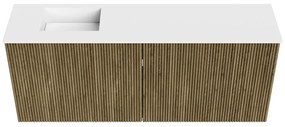 Mondiaz Joya 100cm toiletmeubel dusk met wastafel faye links 1 kraangat talc