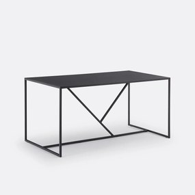 Rechthoekige ijzeren eettafel, 6 couverts, Abby