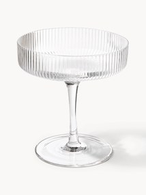 Mondgeblazen champagneglazen Ripple met reliëfpatroon, 2-delig