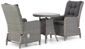 Tuinset Rond 2 personen 70 cm Wicker Grijs  Garden Collections Kingston/Bolton