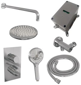 Brauer Chrome Edition complete inbouw regendouche met 3 standen handdouche, gebogen wandarm en hoofddouche 20cm set 33 chroom