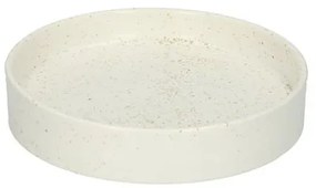 Kaarsschotel, keramiek, mat wit gespikkeld,Ø 10,8 cm