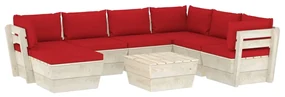 vidaXL 8-delige Loungeset met kussens pallet vurenhout