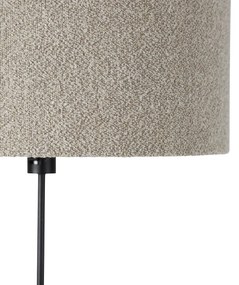 Vloerlamp zwart verstelbaar met boucle kap taupe 50 cm - Parte Design E27 rond Binnenverlichting Lamp