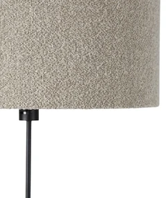 Vloerlamp zwart verstelbaar met boucle kap taupe 50 cm - Parte Design E27 rond Binnenverlichting Lamp